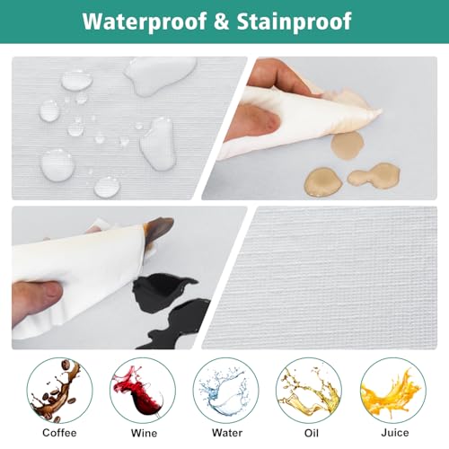 Rectangle Tablecloth for 8ft Folding Tables - White, 30x96 Inches, 10 Pack