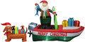 Christmas Inflatable Party Decorations Bundle - Dogs & Santa with Lights
