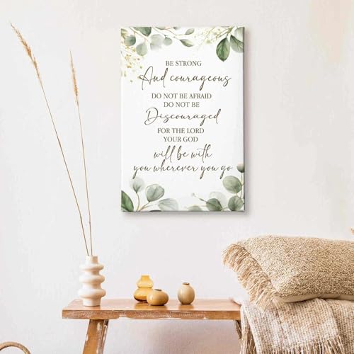Big Bible Verse Wall Decor - 36x24 Inch Canvas Framed Religious Wall Art