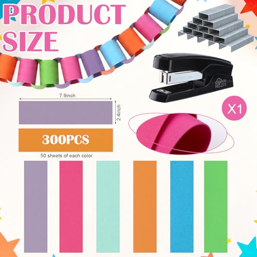 Colorful EVA Chain Garland Kit with Stapler - DIY Classroom and Party Decor