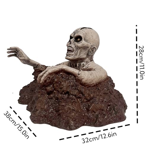 Halloween Creepy Zombie Decor - 11 Inch Cemetery Haunted House Prop - Variation of Zombie