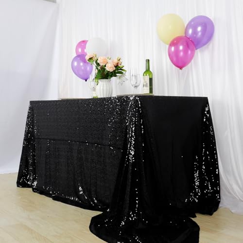 Black Sequin Square Tablecloth 72x72 Inches Wedding Party Decor Overlays