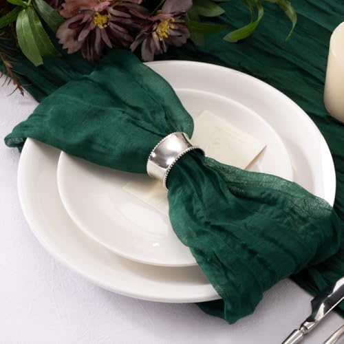 Emerald Green Cloth Napkins Set of 100 - 21x21 Inch, Premium Quality, Elegant Bulk Table Linens - Jimtx Variation
