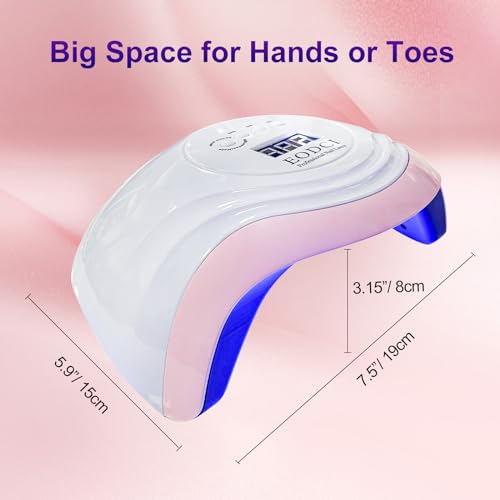UV LED Nail Lamp 168W with Auto Sensor for Gel Nails - Pink Variation