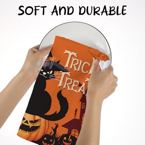 Pumpkin Ghost Halloween Kitchen Towels - Boo Halloween Dish Towels - 6 Pieces