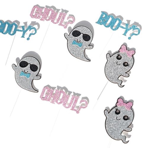 Halloween Ghost Cupcake Toppers - 24 Pack Spooky Party Decorations