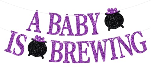 Baby Shower Banner A Baby Is Brewing Halloween Gender Reveal Decorations