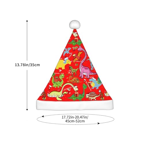 Unisex Dinosaur Pattern Christmas Hat - Black Kids Santa Xmas Headwear