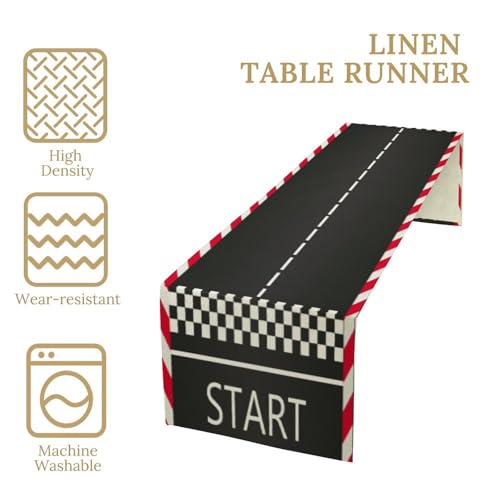 Racetrack Table Runner - Spring Racing Theme, 13x36in, Green - Sport Style
