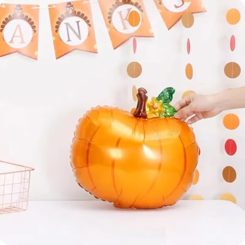 Thanksgiving Pumpkin Balloons Set - Orange Foil 21in Fall Party Decorations - Pumpkin Variation