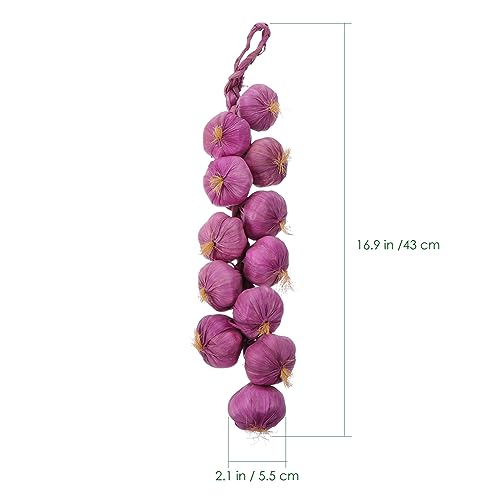 Artificial Garlic String Decoration 2pcs Hanging Faux Vegetables for Kitchen & Home Decor
