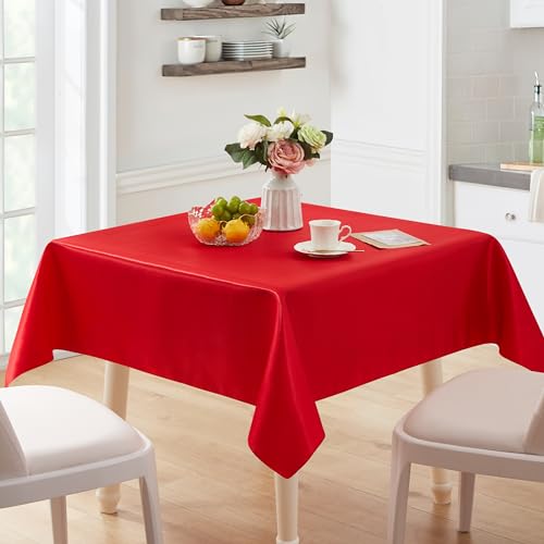 Rectangular Satin Table Cover - 60 x 102 Inches, Red - Party & Wedding Decor