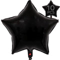 Black Star Balloons - 18 Inch Mylar Foil Helium Balloons for Birthday & Party Decorations - 10 Pcs - Black Star Shape