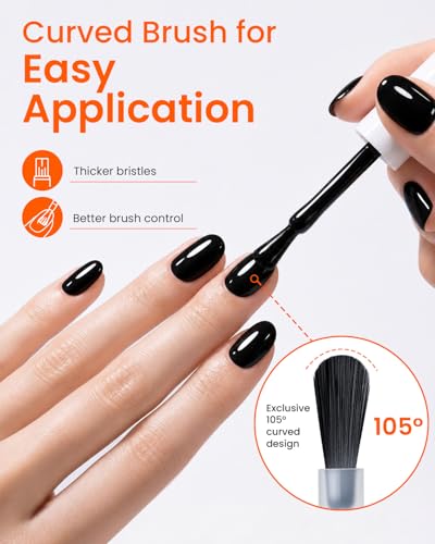 Makartt Ultra Pigmented Black Gel Nail Polish - Night Script Variation, 15ml