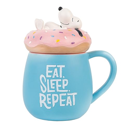 Snoopy Mug with Lid 16.9oz - Peanuts Coffee Cup, Beagle Gift, Variation of Snoopy