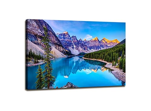 Mountain and Lake Nature Landscape Wall Art Canvas - Lake Variation 36"L x 24"W