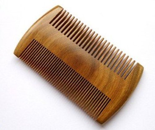 Myhsmooth Handmade Natural Green Sandalwood No Static Combs with Aromatic Scent - 2 PCS Pocket Combs for Long and Short Beards, Mustaches (4" Long Two Sides)