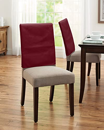 4-Pack Wine Red Chair Back Covers - Washable Dining Slipcovers for Kitchen & Restaurant