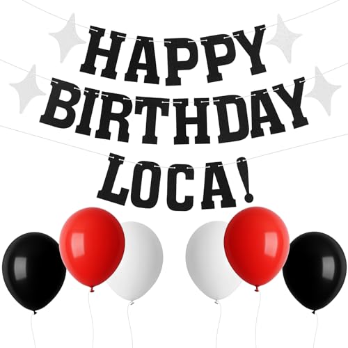 Vampire Themed Birthday Banner & Balloon Set - Happy Birthday Loca