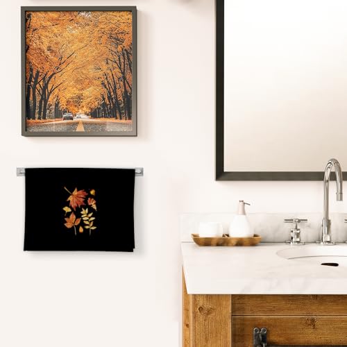 Hello Fall Kitchen Towels Set of 2 - Autumn Maple Leaves Decorative Hand Towels