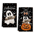 Halloween Kitchen Towels Set of 2 Ghost Cat Pumpkin Decor Microfiber Dish Towels