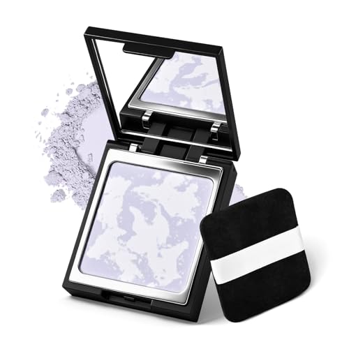 KYDA Soft Focus Purple Setting Powder - Waterproof Translucent Face Powder for Dull Skin Tone-Up, Oil Control, Lightweight 0.35oz