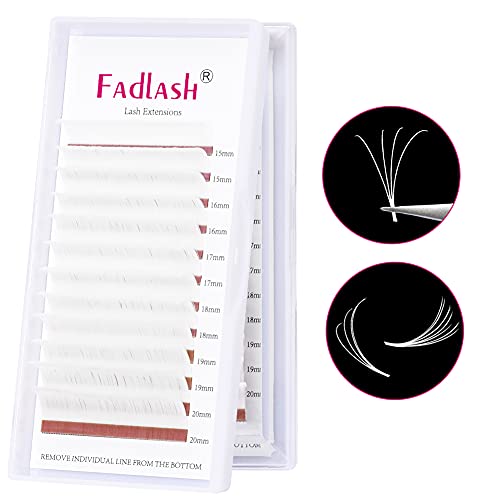 Colored Eyelash Extension Fans 0.07D Curl White 15-20mm Volume Lashes