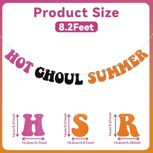 Halloween Party Banner - Summerween Ghoul Summer Decorations, Spooky Bunting