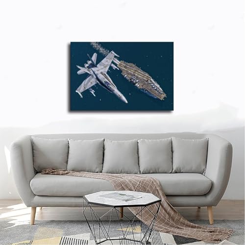 Unframed FA-18C Hornet Jet Fighter Wall Art Poster 24x16 Inches Canvas Print