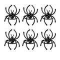 Halloween Napkin Rings Set - Black Spider Theme, 6 Piece Tabletop Decor