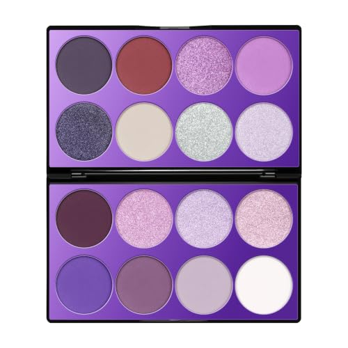 Purple Eyeshadow Palette - Matte, Shimmer & Glitter Shades for Creative Makeup - Variation: Purple