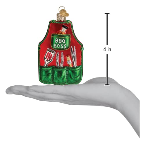 Glass Blown BBQ Apron Ornament - Handcrafted Holiday Kitchen Decoration