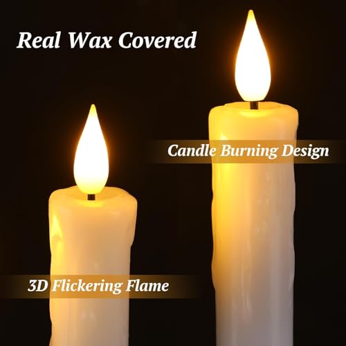 Off‑White Flameless Candles with Remote Timer Battery Operated Window Candles