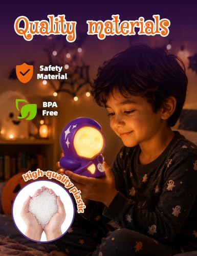 WANIDEA 3-Pack Grim Reaper Night Light Halloween Decor Pull Back Friction Powered