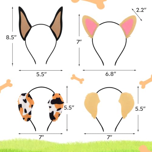 15-Pack Puppy Dog Ear Headbands for Kids & Adults Birthday Party