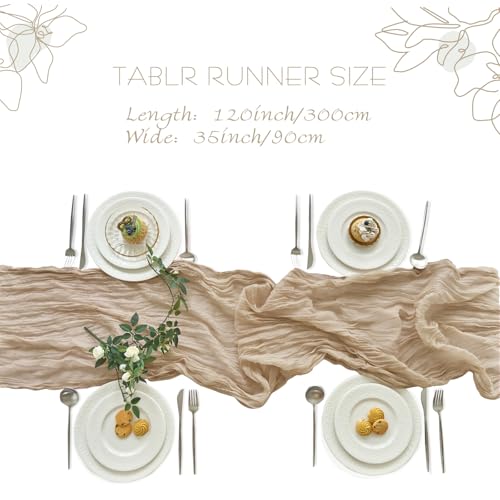Nude Cheesecloth Table Runner 10ft Pack for Birthday Party & Home Decor - IVAPUPU