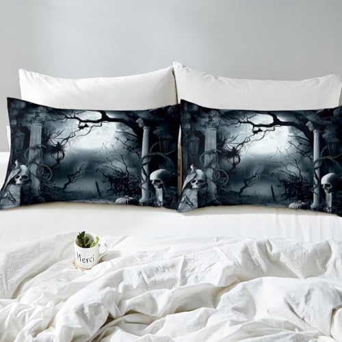 Multi 119 Halloween Tree Bedding Set Twin Size Spooky Gothic Comforter Cover