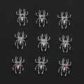 15pcs Silver Rhinestone Spider Nail Charms Halloween Nail Art Decorations
