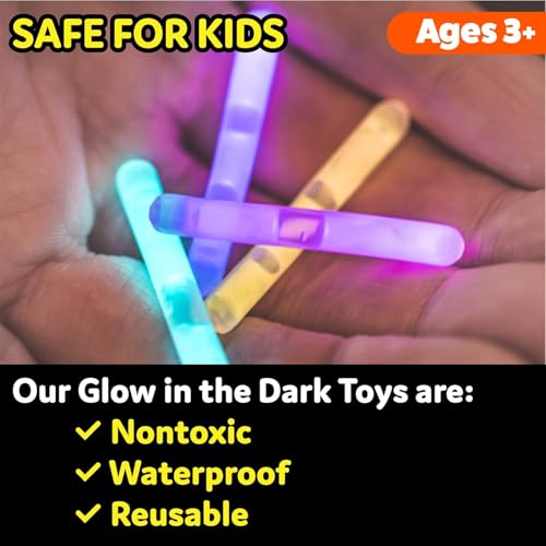 Mini Glow Sticks 100 Pack - Neon Light Party Favors for Easter, Weddings, Kids, Pool