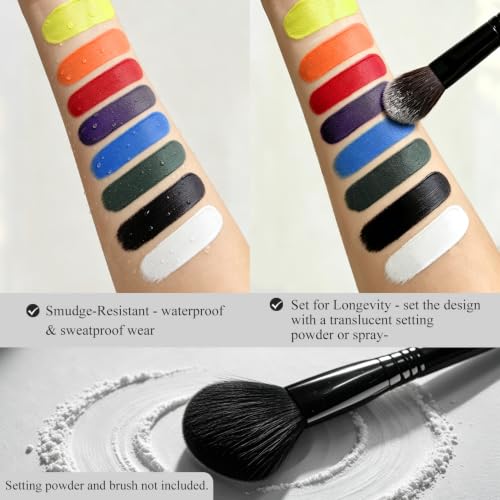 White Face Paint Stick for Halloween - Oil-Based, Vibrant & Long-Lasting - Variation: White