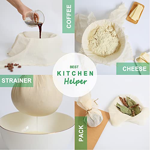 Organic Cheese Cloth - Unbleached Cotton for Straining, Extra Fine Mesh, 6 Yards
