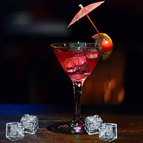 Red LED Ice Cubes 96PCS Liquid Activated Waterproof Party Drink Decor