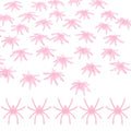 Halloween Mini Pink Fuzzy Spiders Set - 40 Pack for Decorations & Party Favors