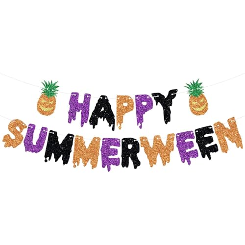 Summer Halloween Banner for Party Decorations - Beach & Tropical Theme