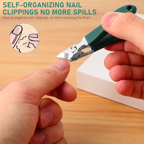 Eagle Beak Beveled Nail Clippers,Wide Jaw Opening Anti-Splash Slanted Nail Clipper,Long Handle Wide Jaw Opening Anti-Splash Slanted Nail Clipper,Edge Nail Clippers 3-Piece Set for Women and Men