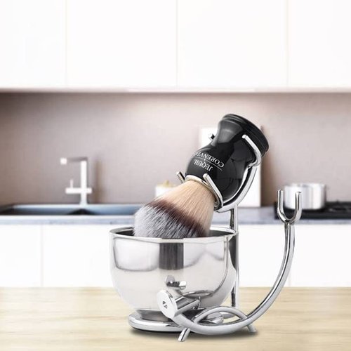 JEQUIL&CORENVEO Deluxe Shaving Kit for Men, 3pcs Shaving Set, Shaving Brush, Shaving Bowl, Razor & Brush Holder