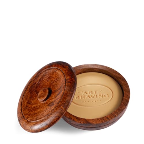 The Art of Shaving Shave Soap with Reusable Wooden Bowl – Rich Lather Restores Hydration & Protects Against Razor Burn & Post-Shave Irritation – Dermatologist-Reviewed – Sandalwood, 3.3 oz