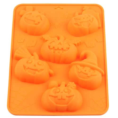 Halloween Silicone Chocolate Molds - 6 Cavities Jack O' Lantern Witch Hat Pumpkin