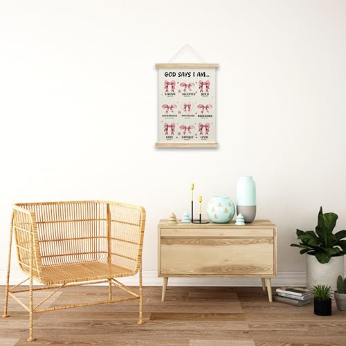 Pink Religious Wall Art Poster Frame - Christian Home Decor, 12x16 Inch