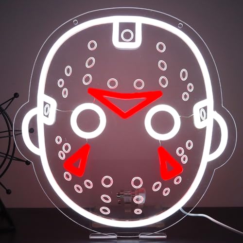 Horror Movies Neon Sign - Friday The 13th Wall Decor, Dimmable LED Light for Room Man Cave Halloween T-Horror Movie Variation